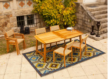 Table et chaises de jardin en Teck LIMA - 6 personnes Nateo Concept - 1
