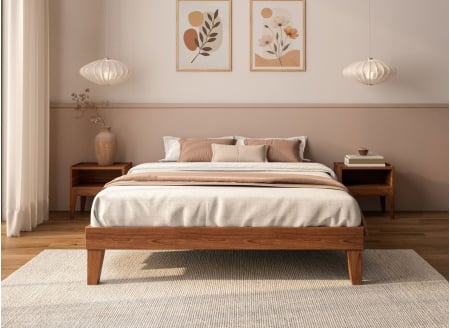 Letto in legno massiccio 160x200 ACHILLE - Noce