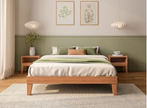 Bett 140x190 & Nachttische ACHILLE - Buche