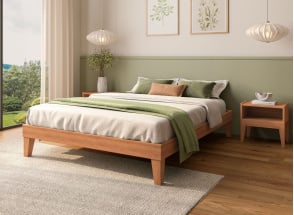Bett 160x200 & Nachttische ACHILLE - Buche
