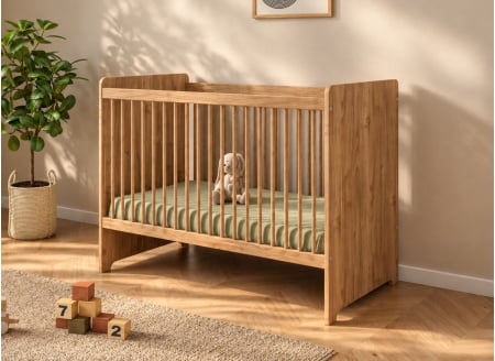 ANTON 60x120 Adaptable Baby Bed - Wood