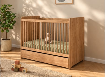 Lit bébé évolutif 60x120 ANTON - Bois 1