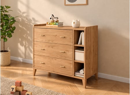 Commode 3 tiroirs ANTON - Bois 1