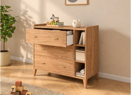 ANTON 3-drawer dresser with cubbies - Wood