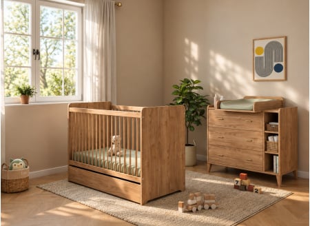 Chambre bébé duo ANTON - Bois 1