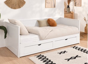 Letto divano estensibile 90x200 MIHO - Bianco