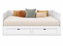 Lit banquette extensible MIHO blanc – vue de face sur fond blanc