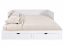 Lit banquette extensible MIHO blanc – lit double sur fond blanc