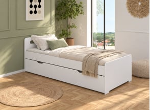 Ausziehbares Bett 90x200 LEVIS - Weiß