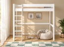 Lit mezzanine ARTHUS 90x190 blanc – sans bureau, vue de face