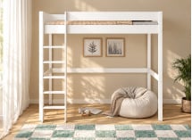 Lit mezzanine ARTHUS 90x190 blanc – seul vue de face