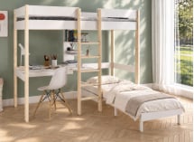 Lit mezzanine avec bureau 90x200 et fauteuil convertible CALVI - 2