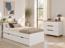 Chambre ALBI blanc et chêne – lit gigogne et commode