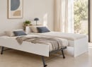 Lit gigogne ALBI blanc – couchage relevé