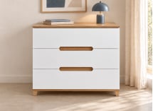 Commode ALBI blanc et chêne – vue de face
