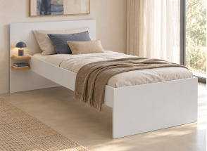 Cama infantil 90x190 ALBI - Blanco/Roble