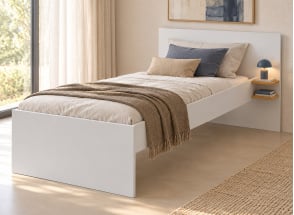 Cama infantil 90x200 ALBI - Blanco/Roble
