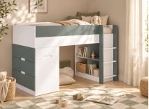 Lit MANLY vert – bureau fermé en ambiance