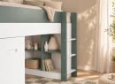Lit MANLY vert – bureau et rangements