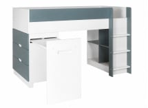 Lit mi-hauteur MANLY vert – bureau ouvert