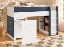 Lit mi-hauteur MANLY bleu – bureau ouvert