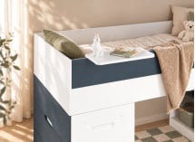 Lit mi-hauteur MANLY bleu – détail du couchage
