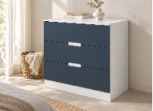Commode MANLY bleu ardoise – vue de trois quarts