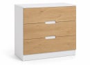 Commode MANLY blanc et chêne – vue de trois quarts