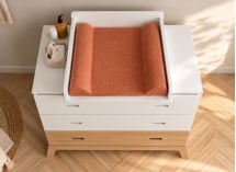 Commode à langer EKKO - Blanc/Chêne - 2