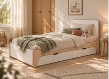 Lit enfant 90x190 avec tête de lit KALIX 2