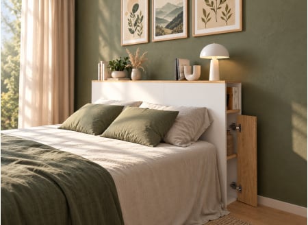 Kopfteil für Doppelbett 140 PRADO Weiß/Eiche