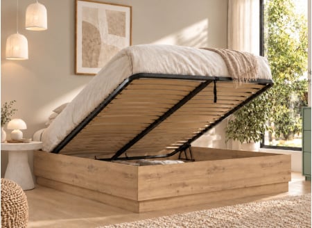 Letto contenitore 140X190 KAREL - Rovere Chiaro