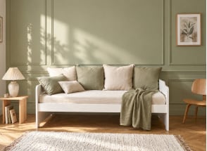 Cama tipo diván de madera 90x200 LIVIO - Blanco