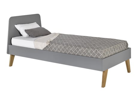 Lit enfant 90x200 LOKI Gris + sommier  - 2