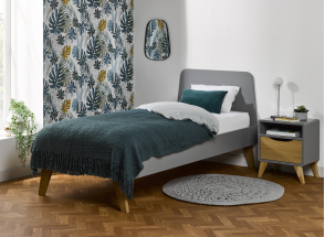 Letto bambino 90x200 LOKI Grigio + rete