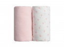 2 Draps housse bébé 60x120cm LEO - Rose/Etoile