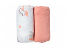 2 Draps housse bébé 60x120cm LEO - Licorne/Rose