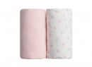 2 Draps housse bébé 70x140cm - Rose/Etoile