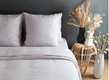 Housse de Couette + 2 taies 240x260 TANA Gris - 1