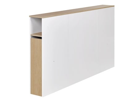 Tête de lit 2 places 160 PRADO Blanc/Chêne  - 1