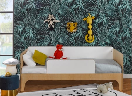 Lit enfant 90x190 SORIA Blanc/Bois - 2