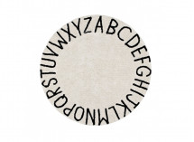 Tapis rond lavable 100% coton ABC Beige - 1