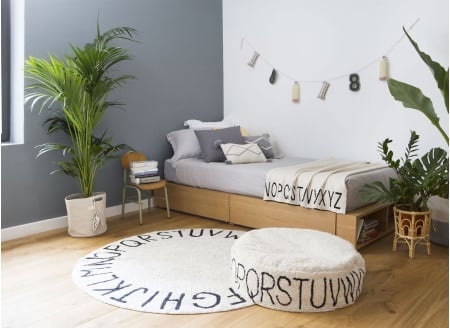 Tapis rond lavable 100% coton ABC Beige - 2