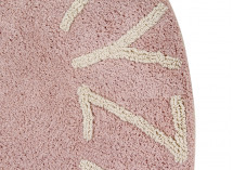 Tapis rond lavable 100% coton ABC Rose Pastel - 3