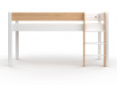 Lit mi-hauteur en pin massif 90x190 HOYA Blanc - 4