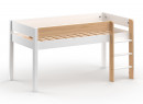 Lit mi-hauteur en pin massif 90x190 HOYA Blanc - 3