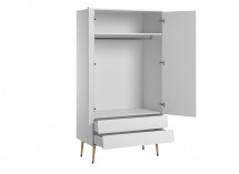 Armoire 2 portes 2 tiroirs BOSQUE Blanc - 2