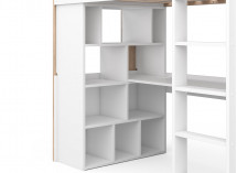 Lit mezzanine avec bureau BONDI Blanc/Bois  - 6