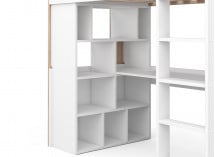 Lit mezzanine avec bureau BONDI Blanc/Bois  - 6