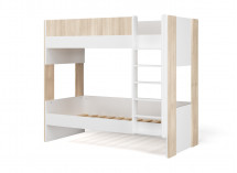 Lit superposé 90x190 BONDI Blanc/Bois - 5